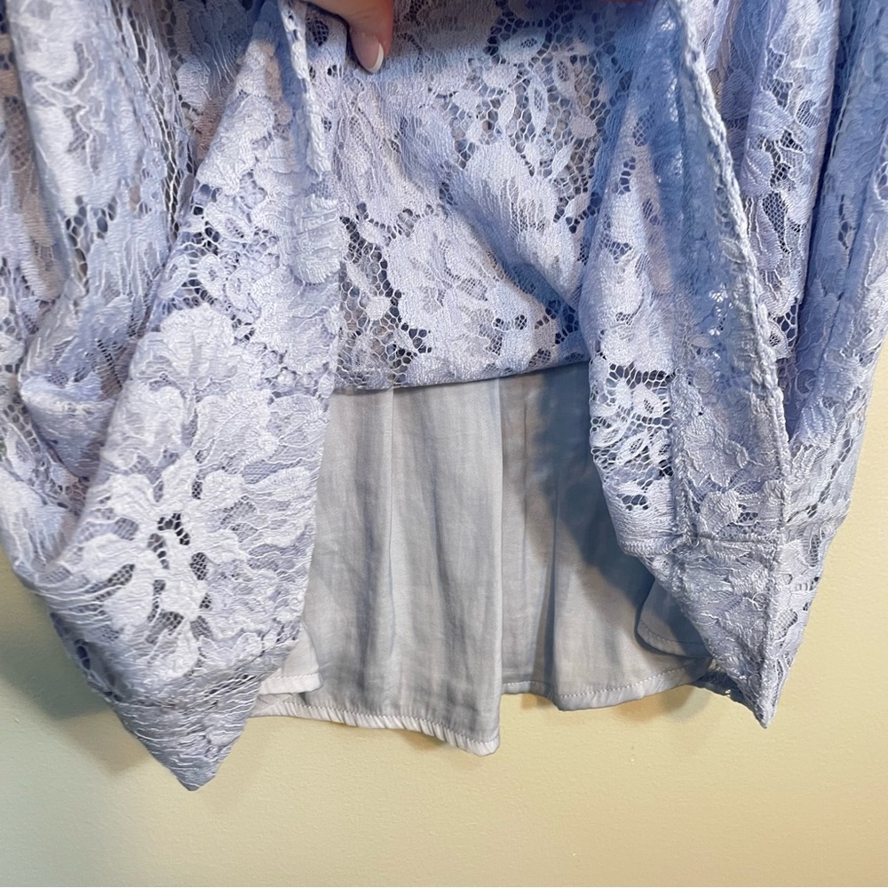 NWT Free People Hailee Lace A-line Mini Blue Floral Dress Size Small Retail $168 - Picture 8 of 12